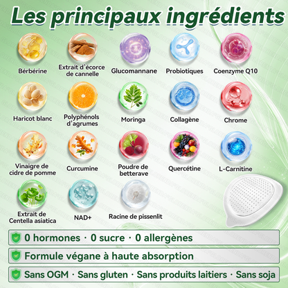 Boutique officielle 🌱🌱 𝐆𝐋𝐎𝐑𝐄𝐍𝐃𝐀® Moringa · Berbérine + NAD+ – Patch Microneedle Nano Avancé 10-en-1 (1×/jour, résultats visibles en 7 jours) | Obésité, relâchement cutané, apnée du sommeil, articulations, etc.